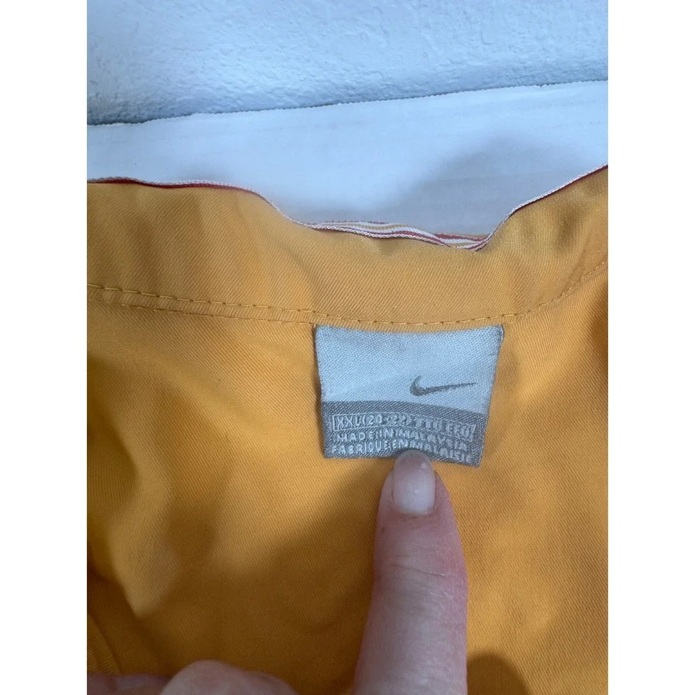 Vintage Nike‎ Windbreaker Jacket Mens XXL Orange Vintage Full Zip Striped Trim